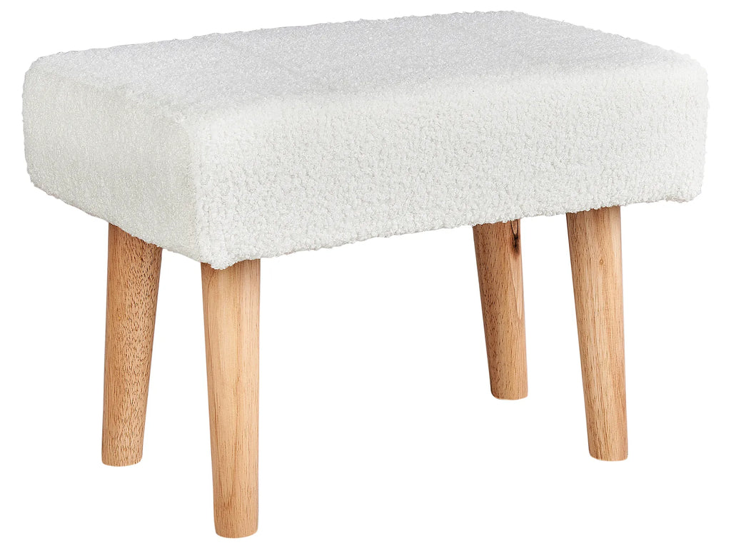Footstool TAKOMA Boucle White