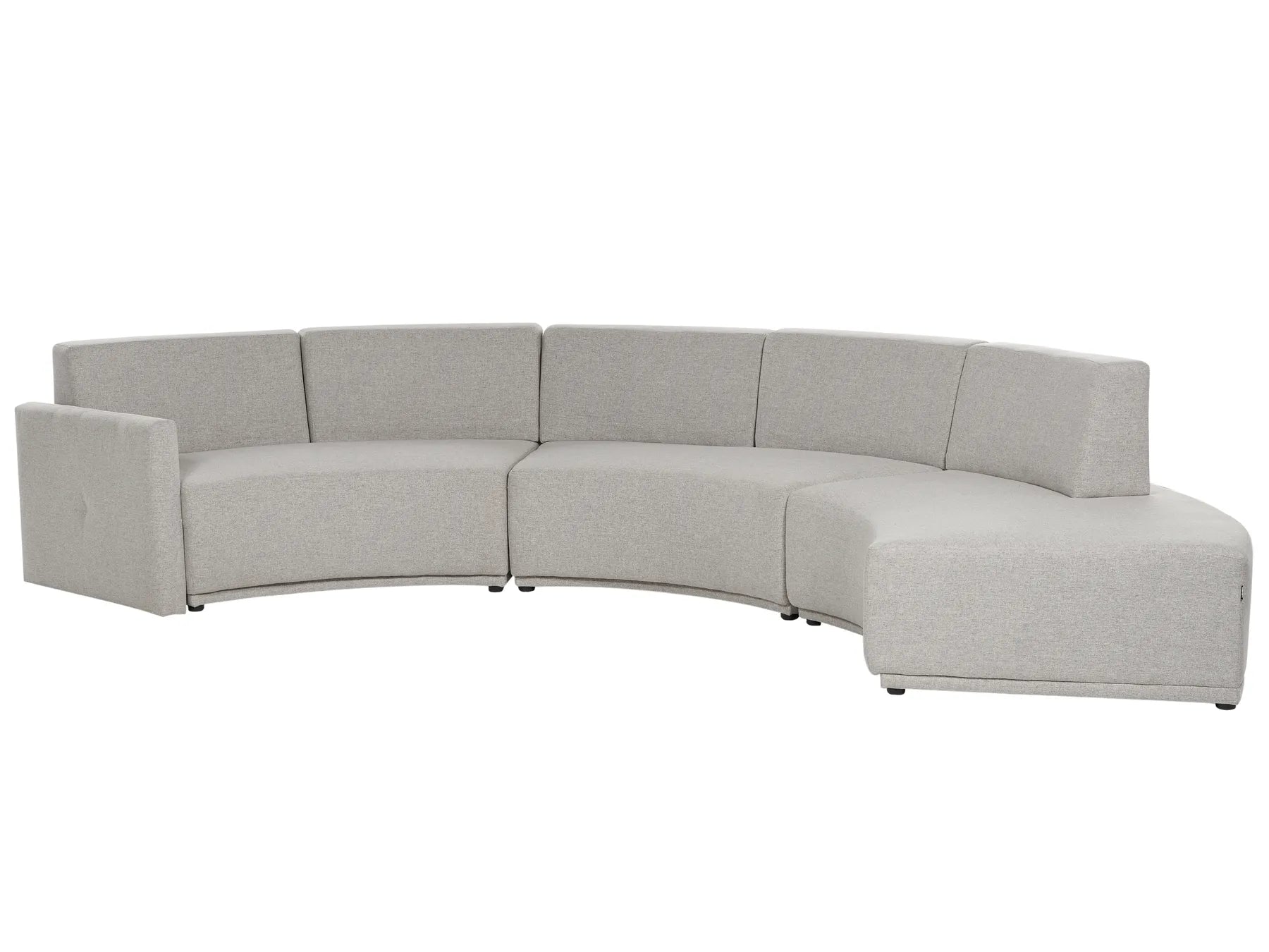 Curved Sofa 6 Seater BOLEN Faux Linen Light Grey