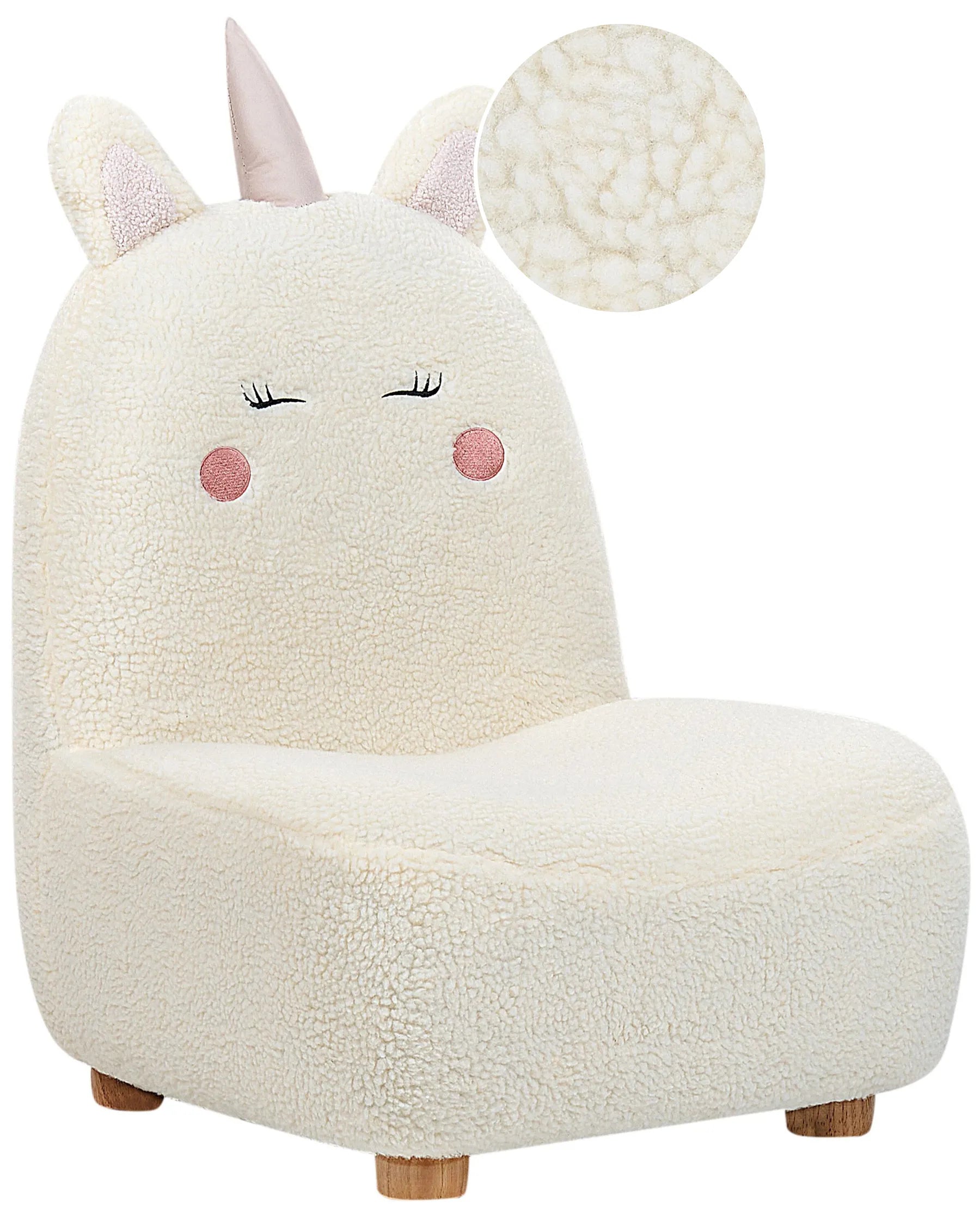 Kids Armchair Unicorn LULEA Boucle Off-White
