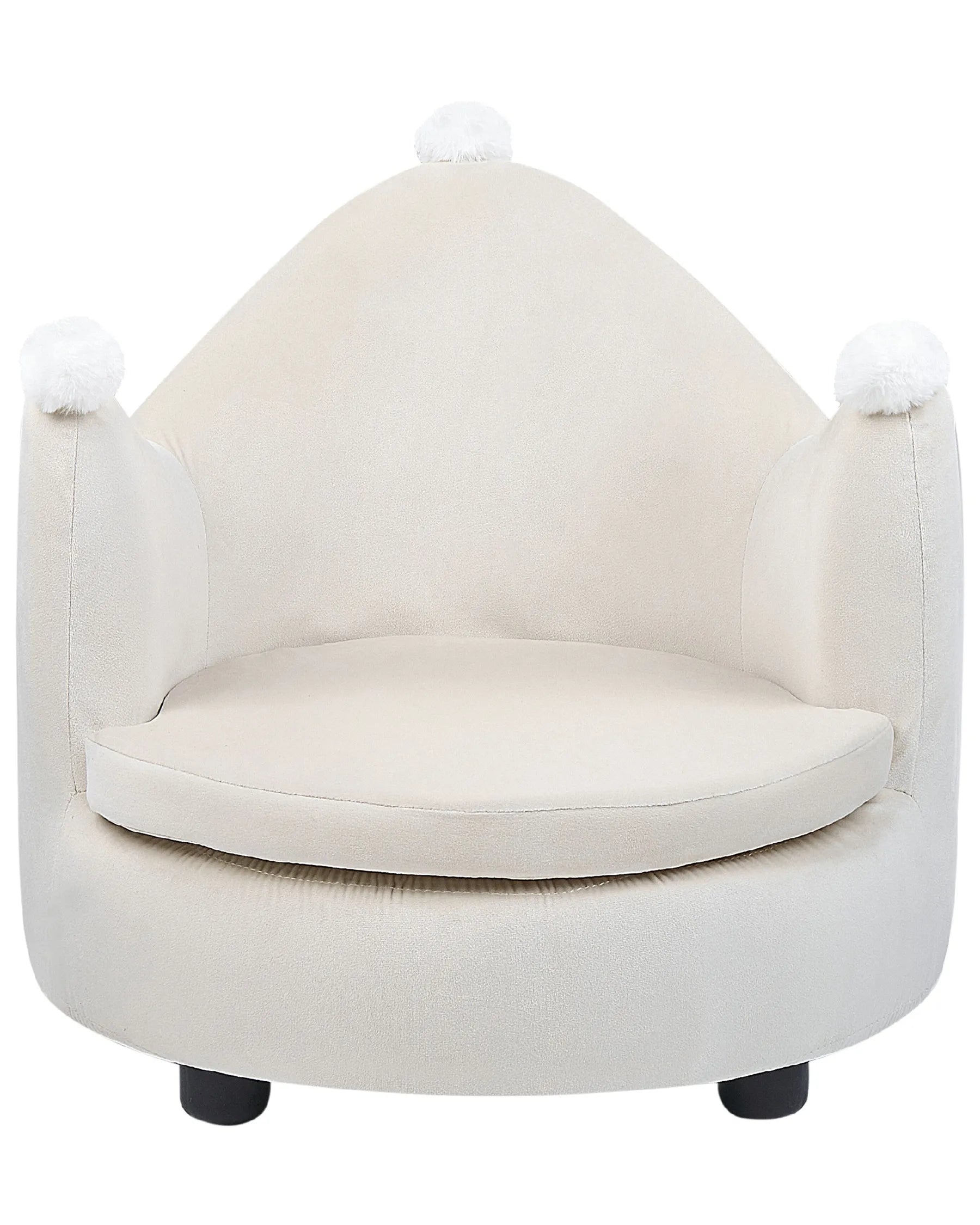 Kids Armchair Crown VEGA Velvet Light Beige