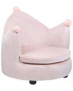 Kids Armchair Crown VEGA Velvet Pastel Pink
