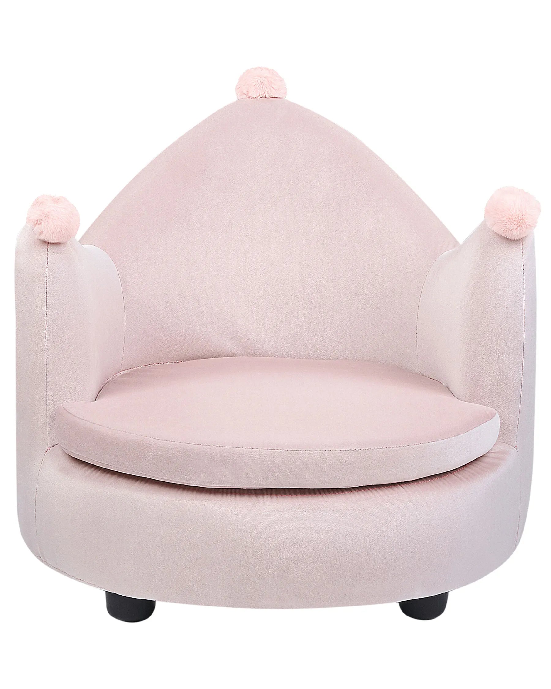 Kids Armchair Crown VEGA Velvet Pastel Pink