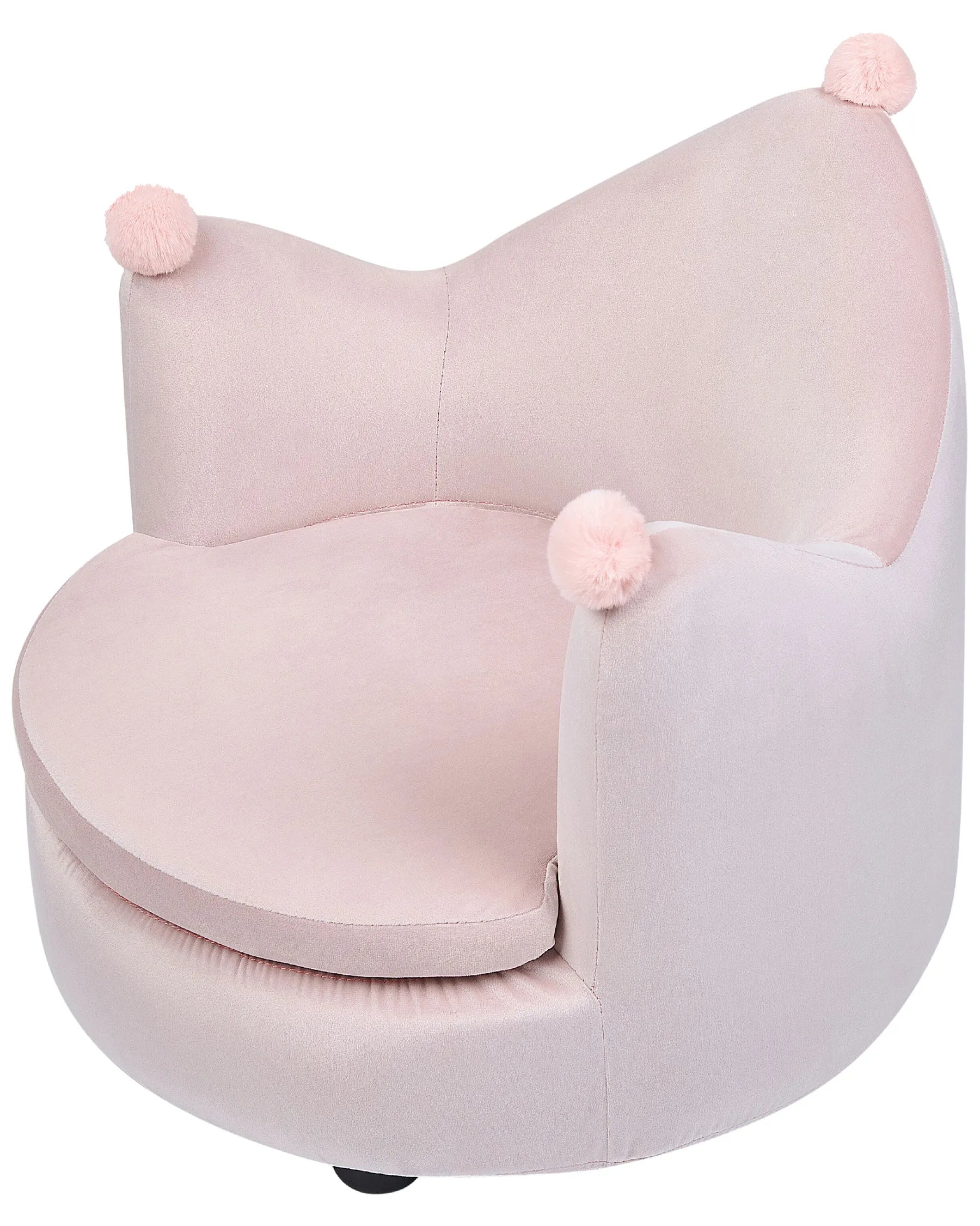 Kids Armchair Crown VEGA Velvet Pastel Pink