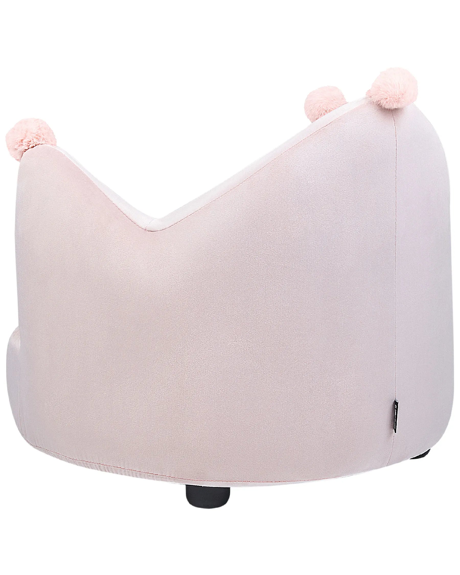 Kids Armchair Crown VEGA Velvet Pastel Pink