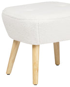 Armchair TUMBA with Footstool Boucle White