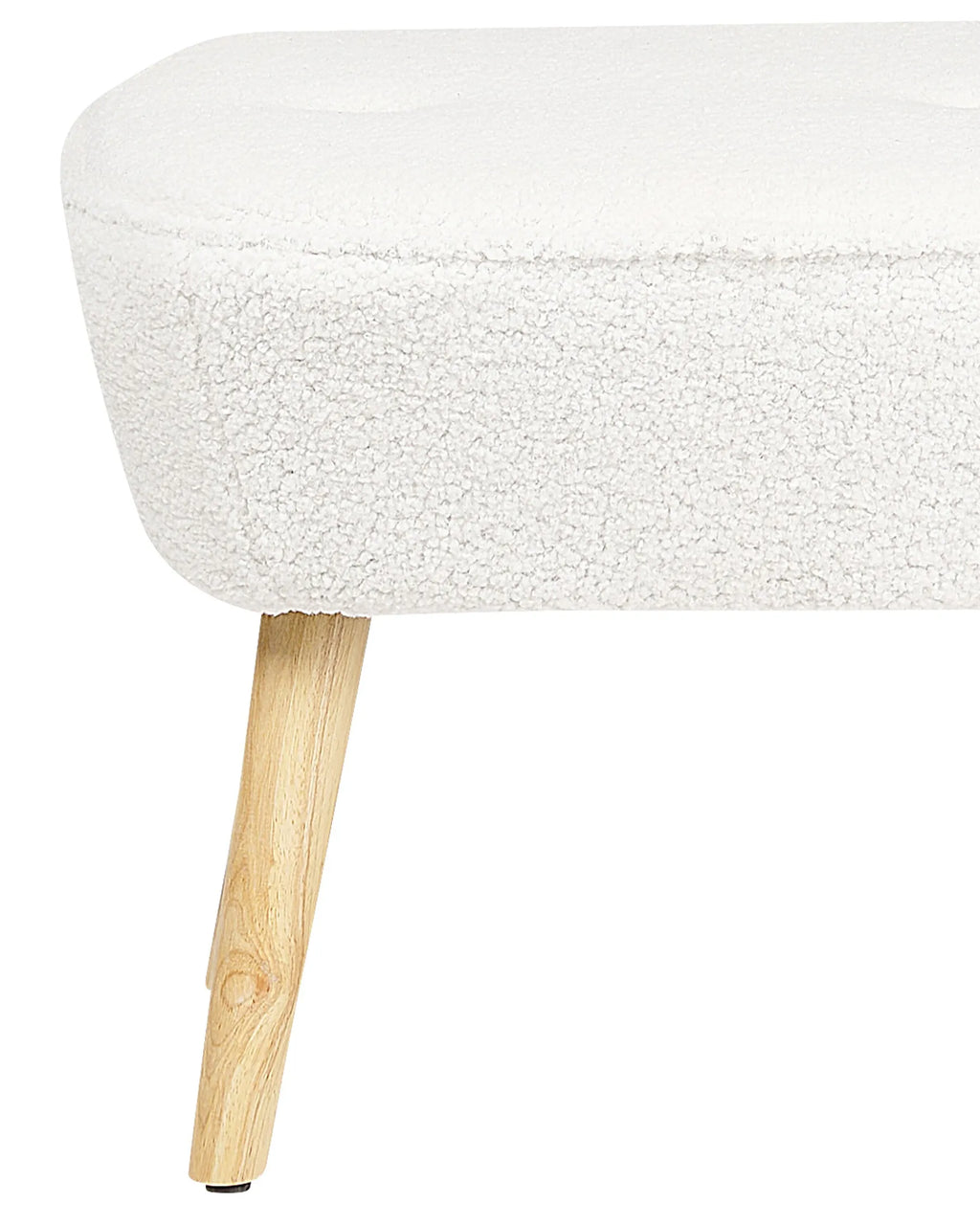 Armchair TUMBA with Footstool Boucle White