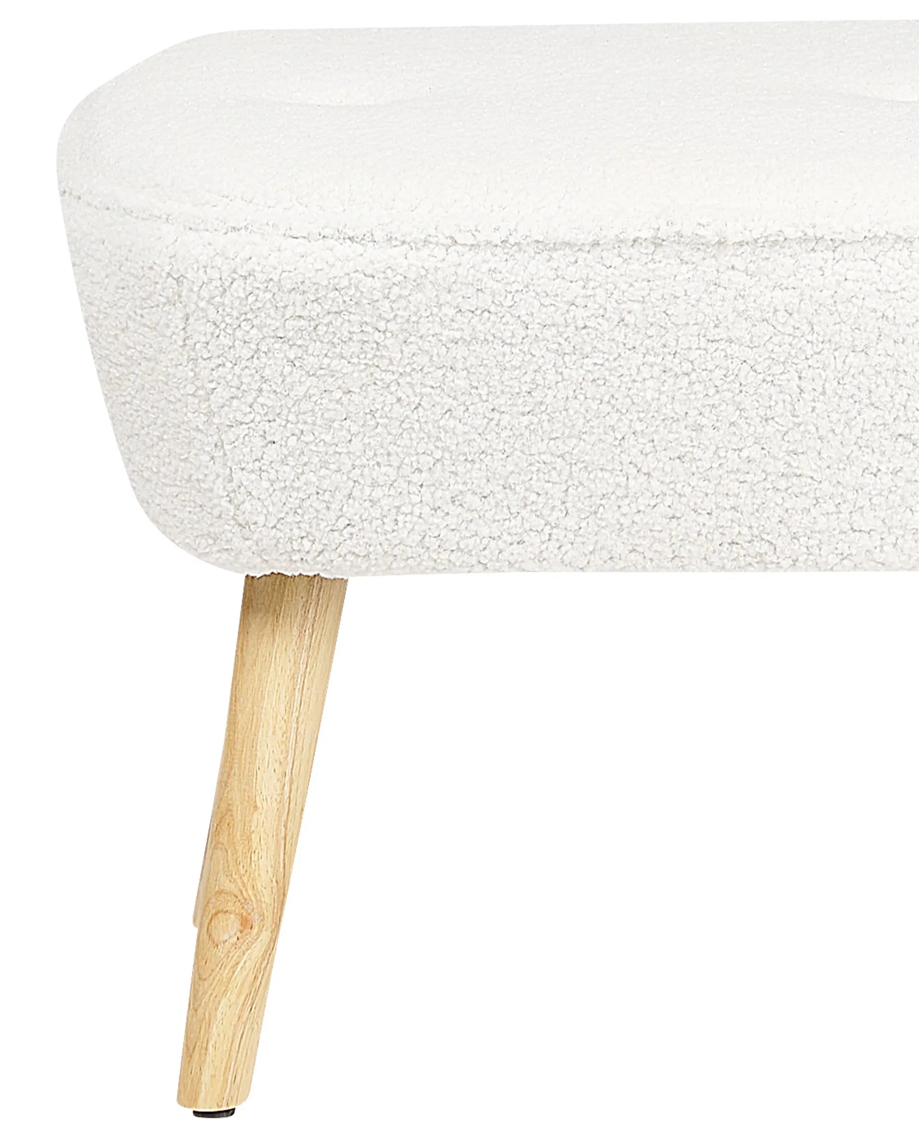 Armchair TUMBA with Footstool Boucle White