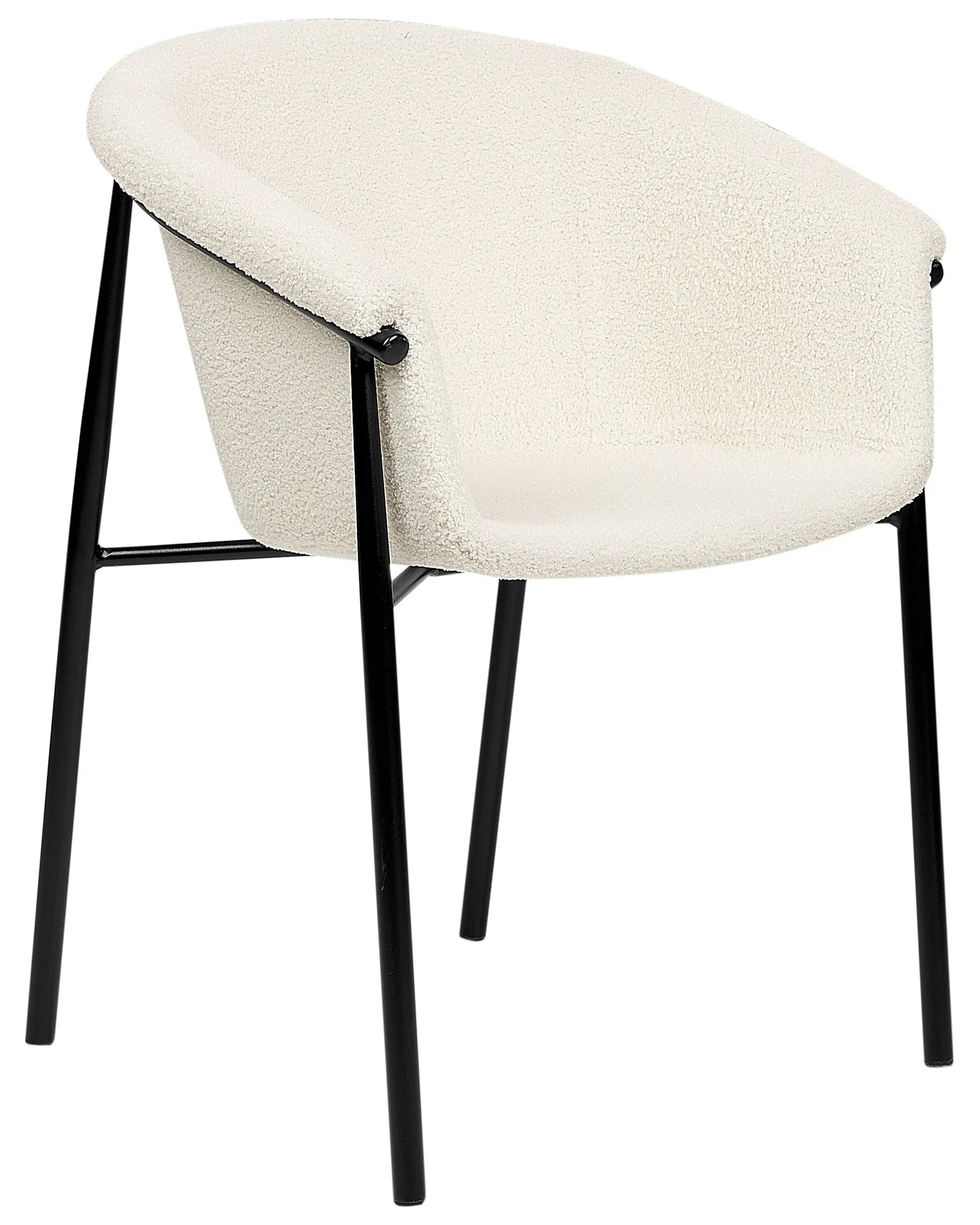 Set of 2 Dining Chairs AMES Boucle Off-White