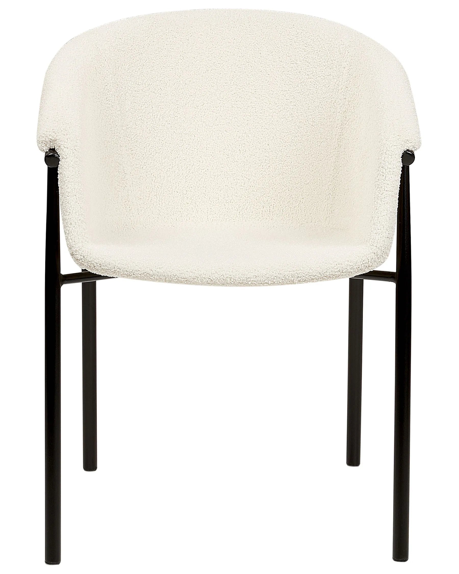 Set of 2 Dining Chairs AMES Boucle Off-White