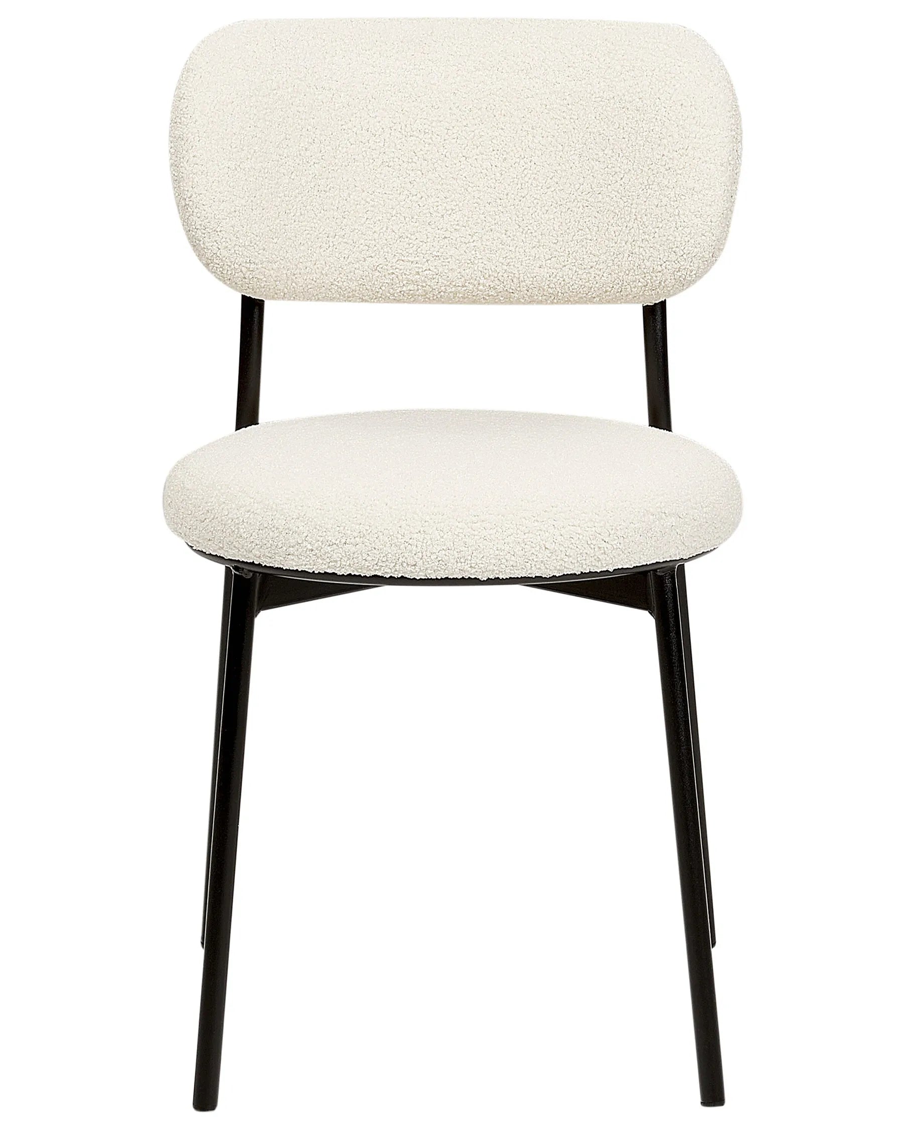 Set of 2 Dining Chairs CASEY Boucle Off-White