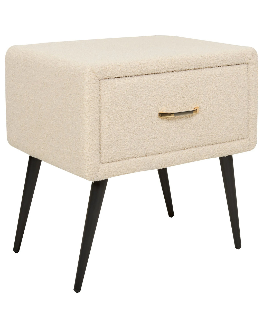 1 Drawer Bedside Table FLAYAT Boucle Beige