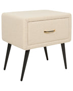 1 Drawer Bedside Table FLAYAT Boucle Beige