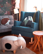 Storage Animal Stool JUMBO Faux Leather Grey