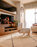 Storage Animal Stool RHINO Faux Leather Light Grey