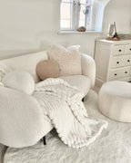 Sofa 2 Seater LOEN Fabric Black/ White