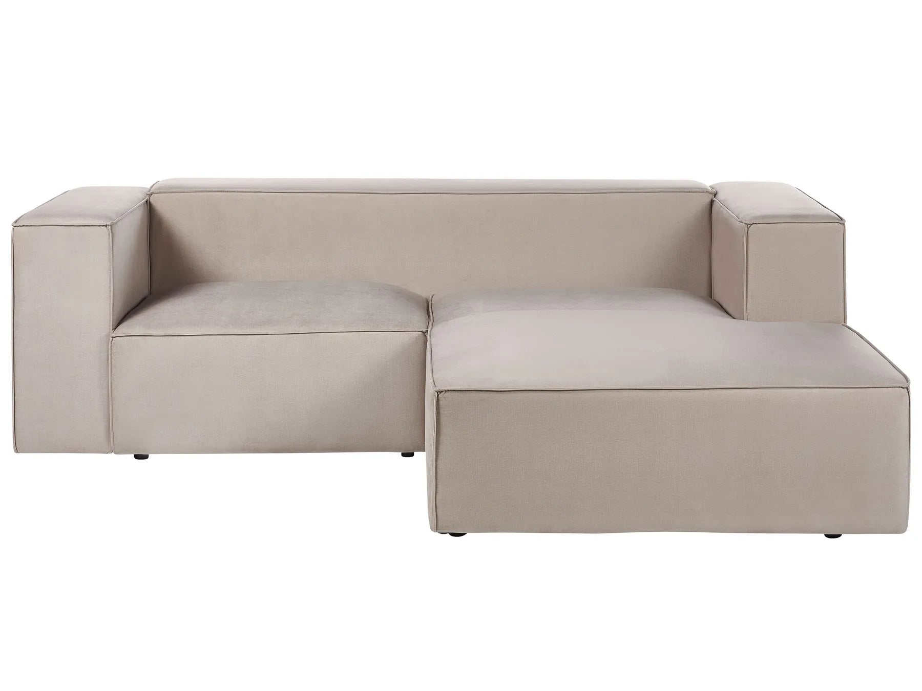 Corner Sofa 2 Seater VERNON Velvet Taupe Left Hand