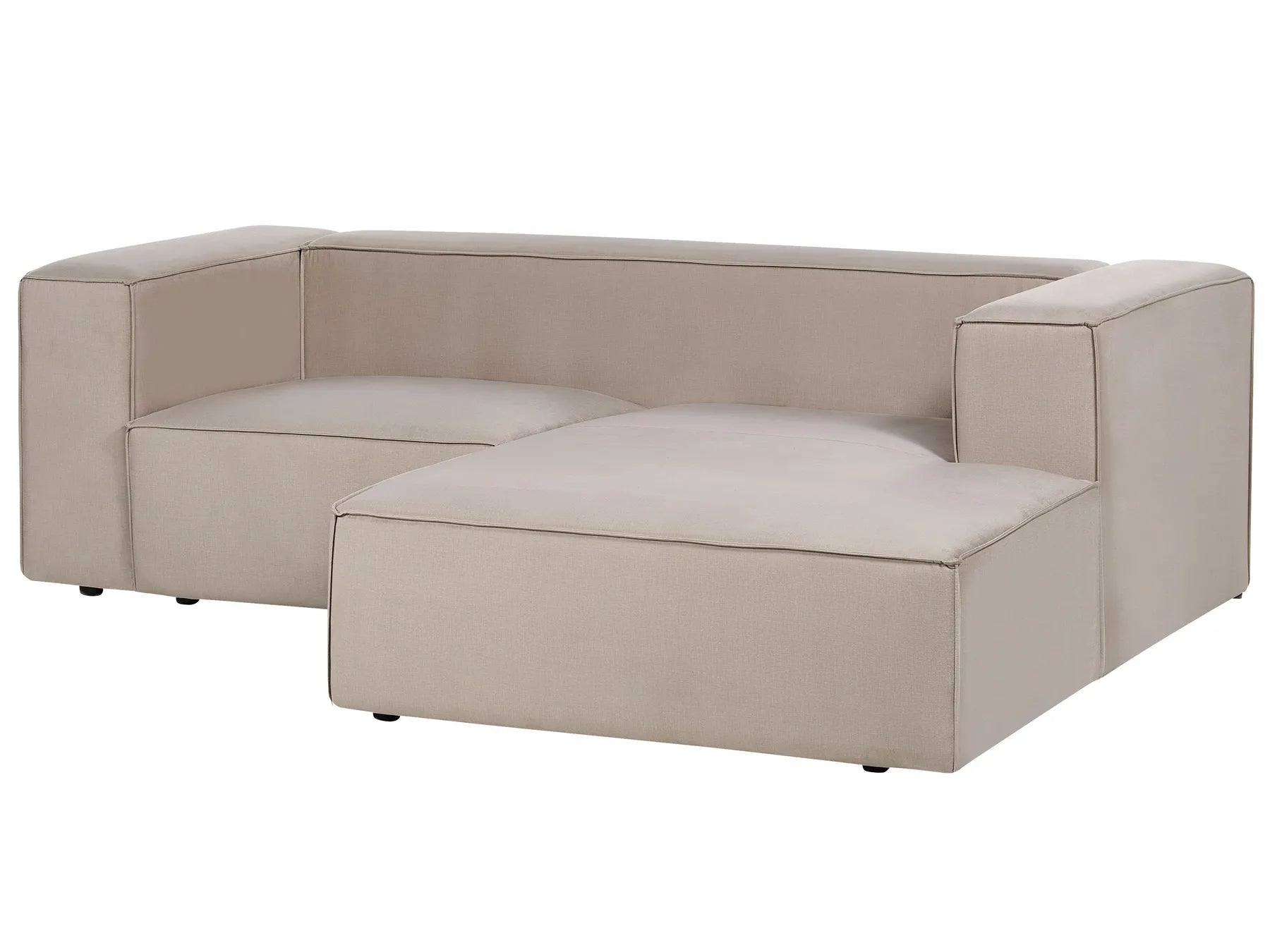 Corner Sofa 2 Seater VERNON Velvet Taupe Left Hand