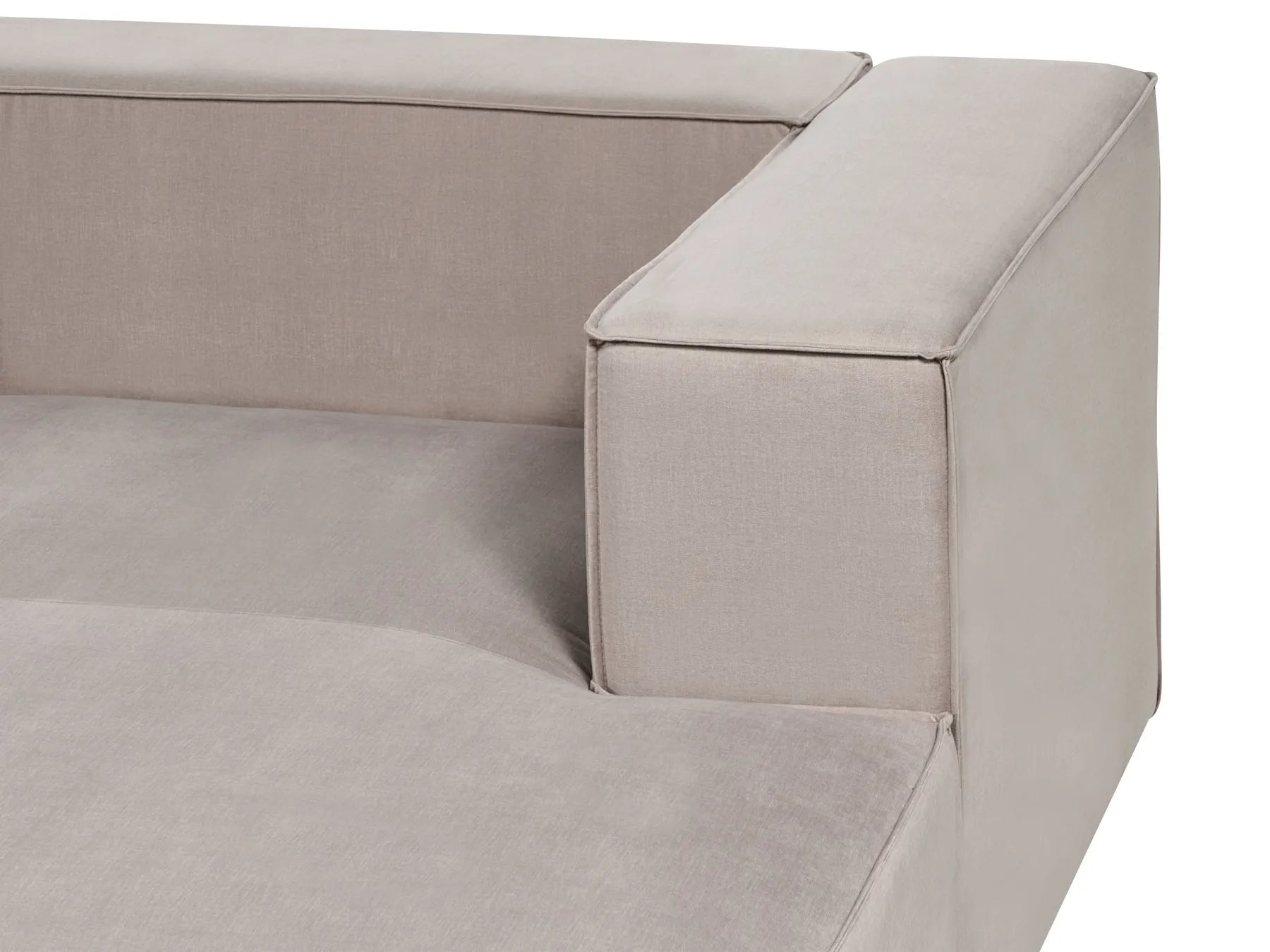 Corner Sofa 2 Seater VERNON Velvet Taupe Left Hand