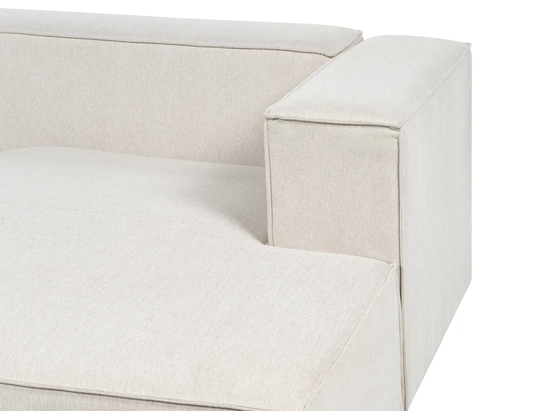 Corner Sofa 2 Seater VERNON Fabric Light Beige Right Hand