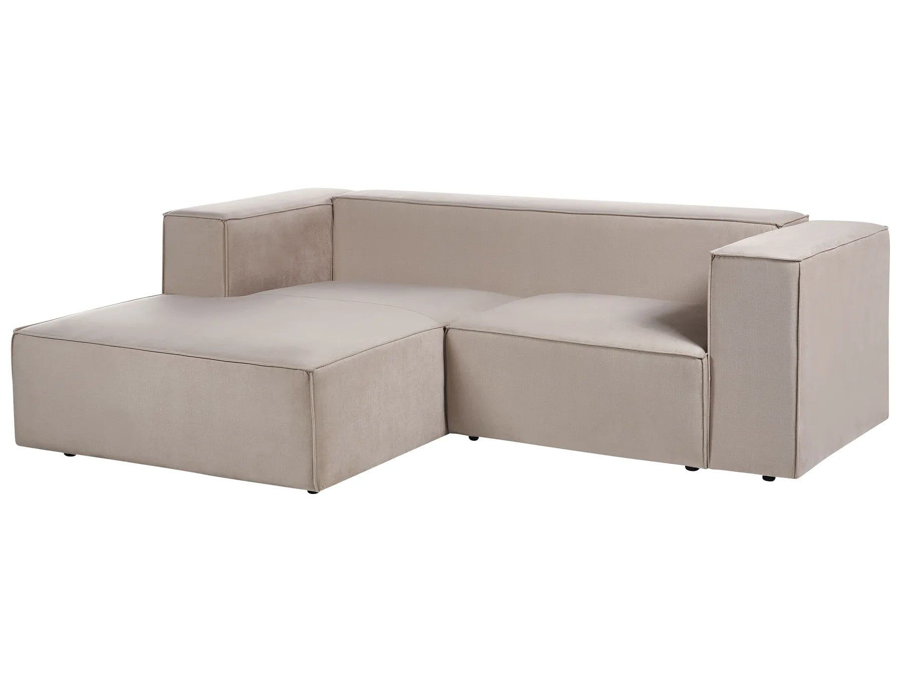 Corner Sofa 2 Seater VERNON Velvet Taupe Right Hand