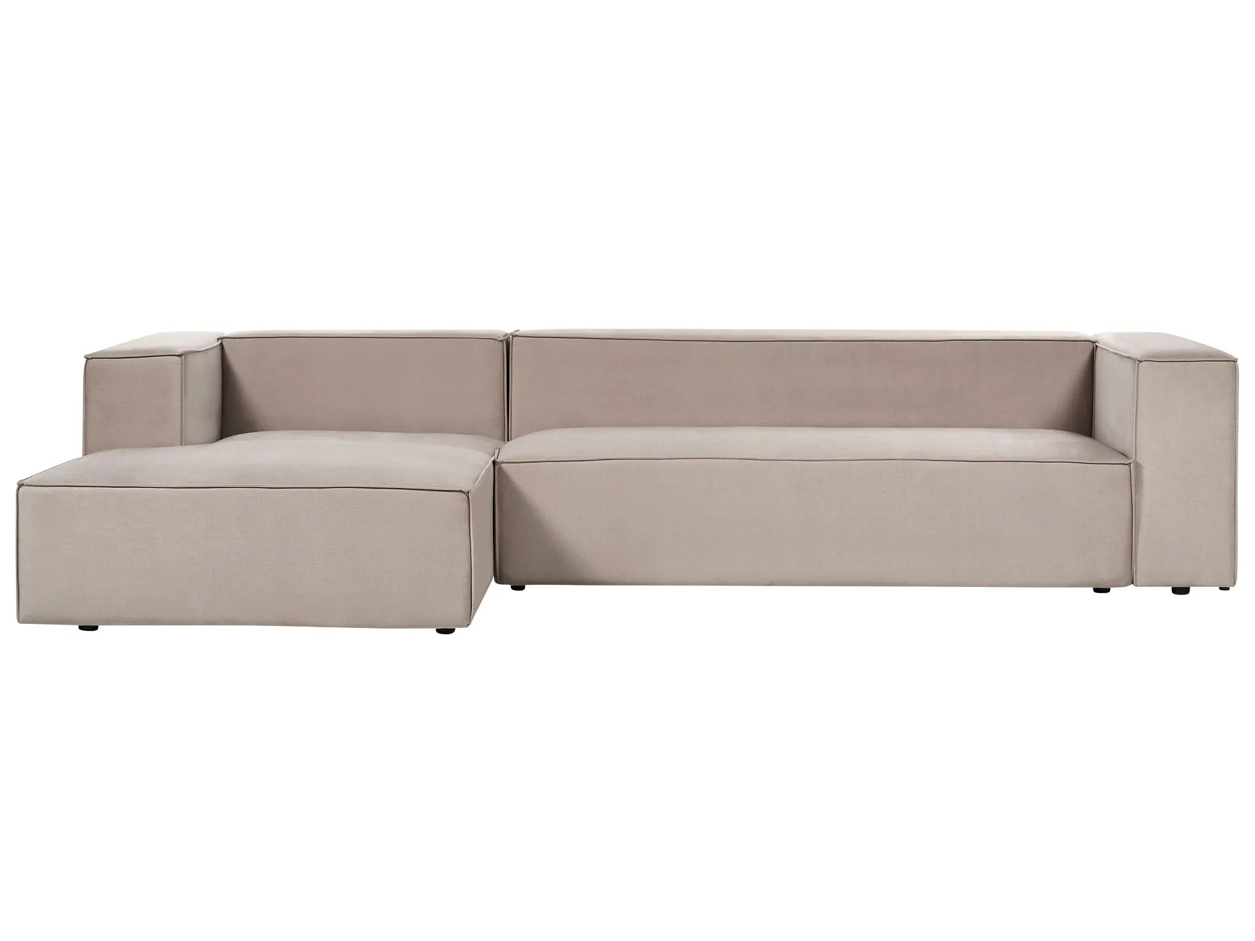 Corner Sofa 3 Seater VERNON Velvet Taupe Right Hand