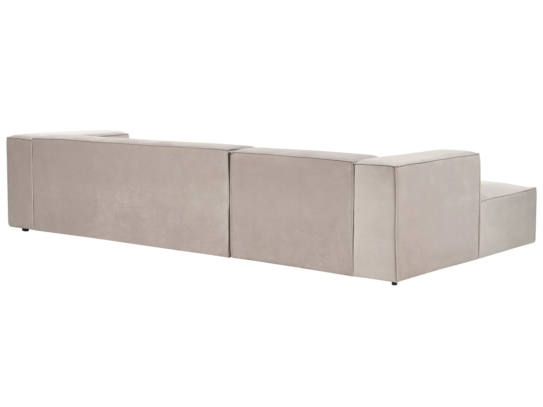 Corner Sofa 3 Seater VERNON Velvet Taupe Right Hand