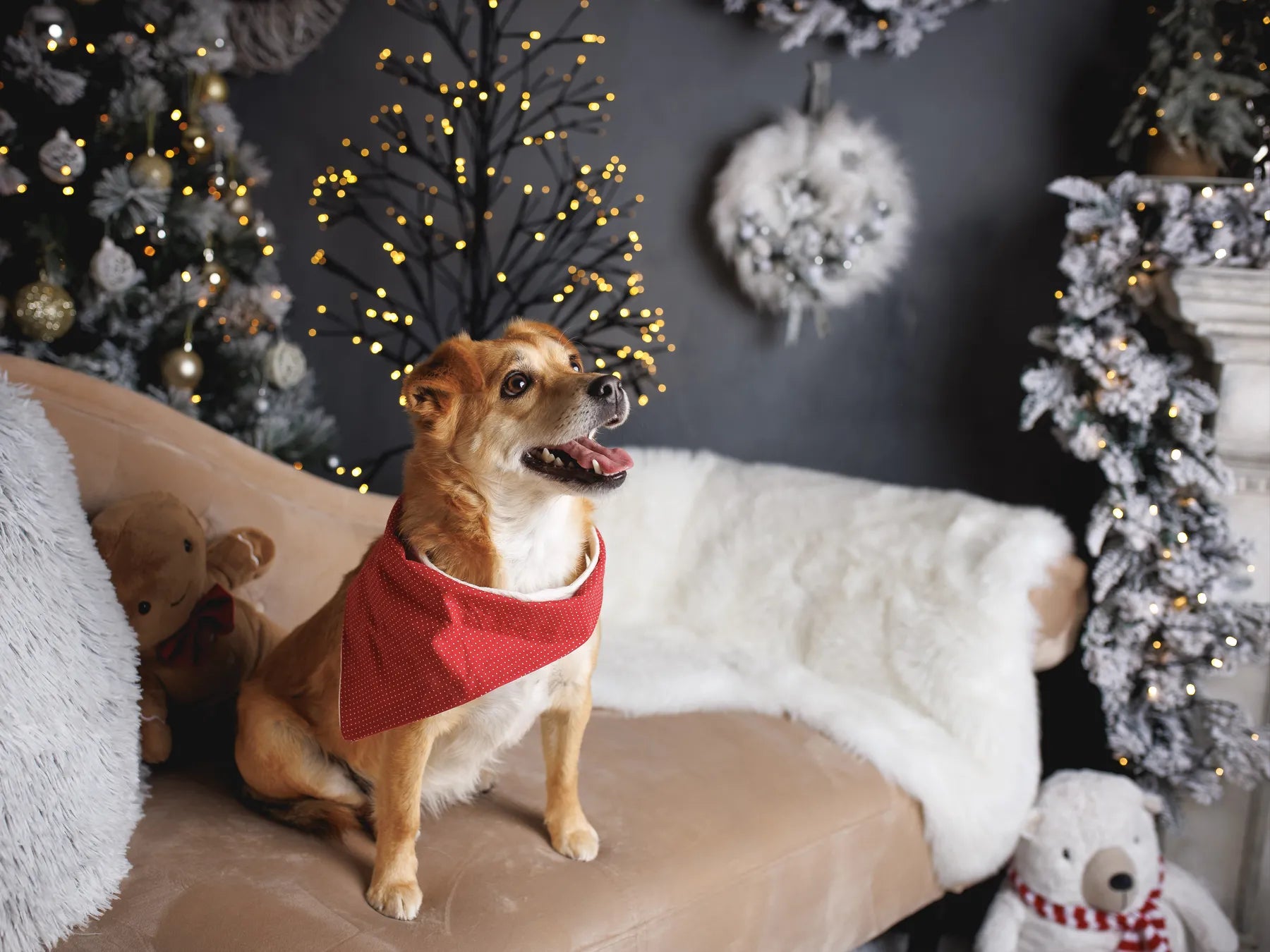 Left-Hand Chaise Lounge LATTES Velvet Beige