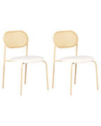 Set of 2 Dining Chairs ADAVER Metal Light Brown