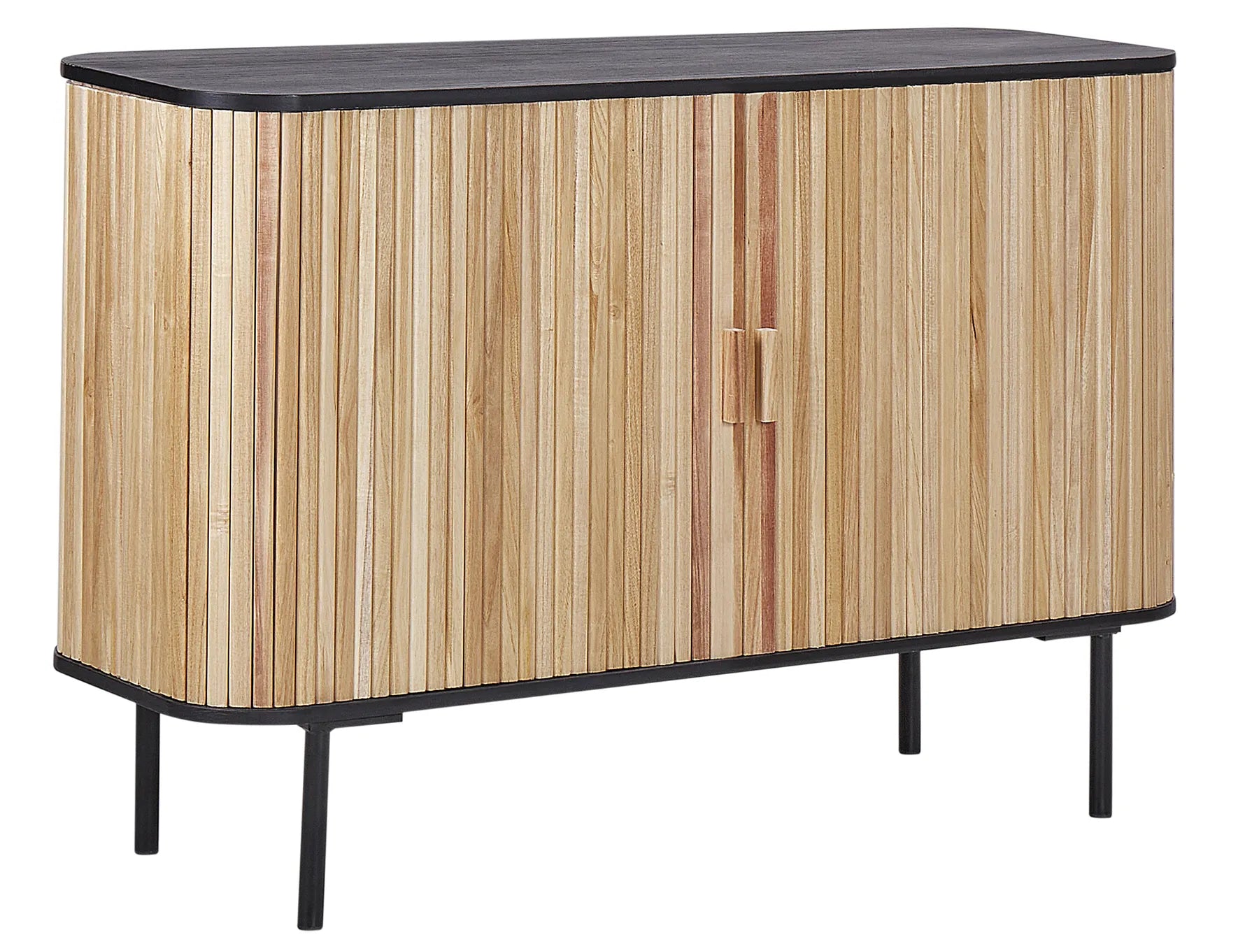 Cabinet LINDON Paulownia Wood Brown/ Black