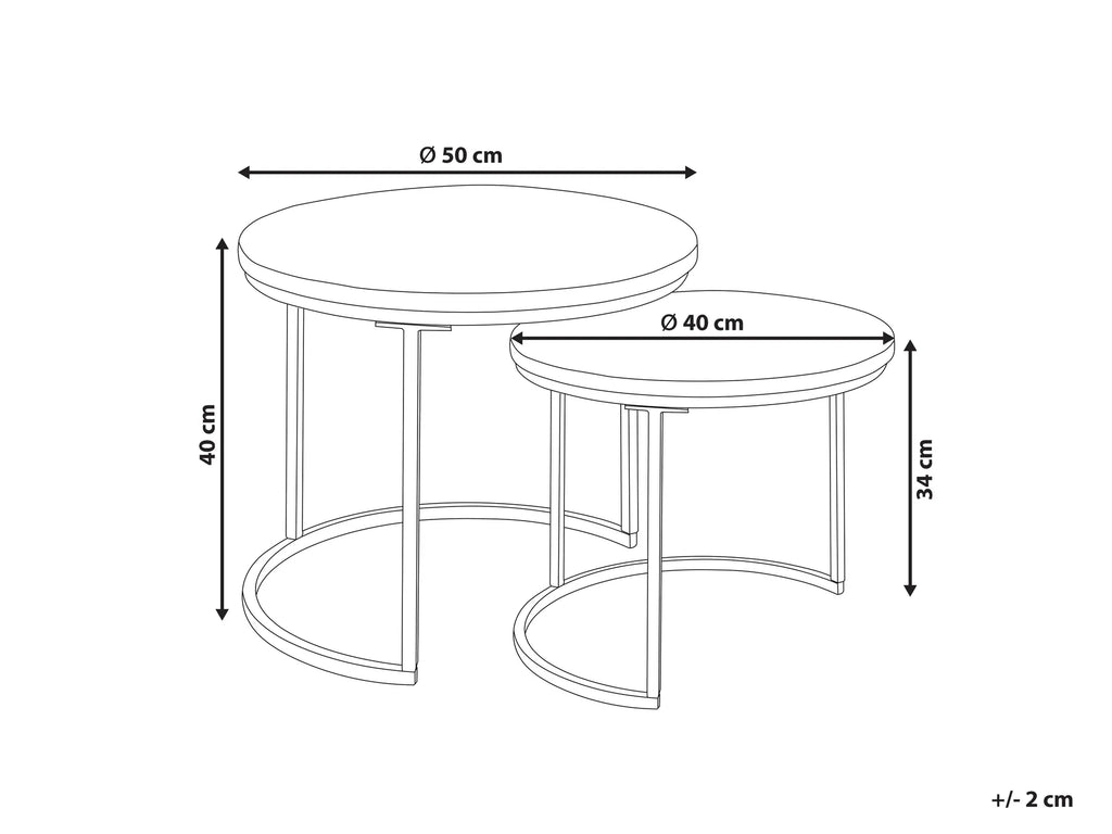 Set of 2 Coffee Tables CLATON Brown