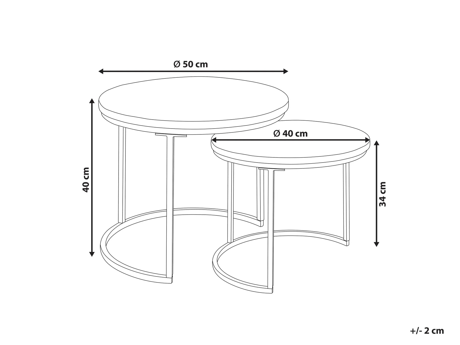 Set of 2 Coffee Tables CLATON Brown