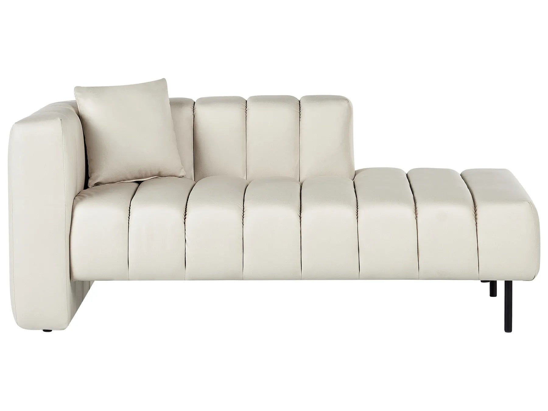 Left-Hand Chaise Lounge LANNILS Faux Leather Off-White