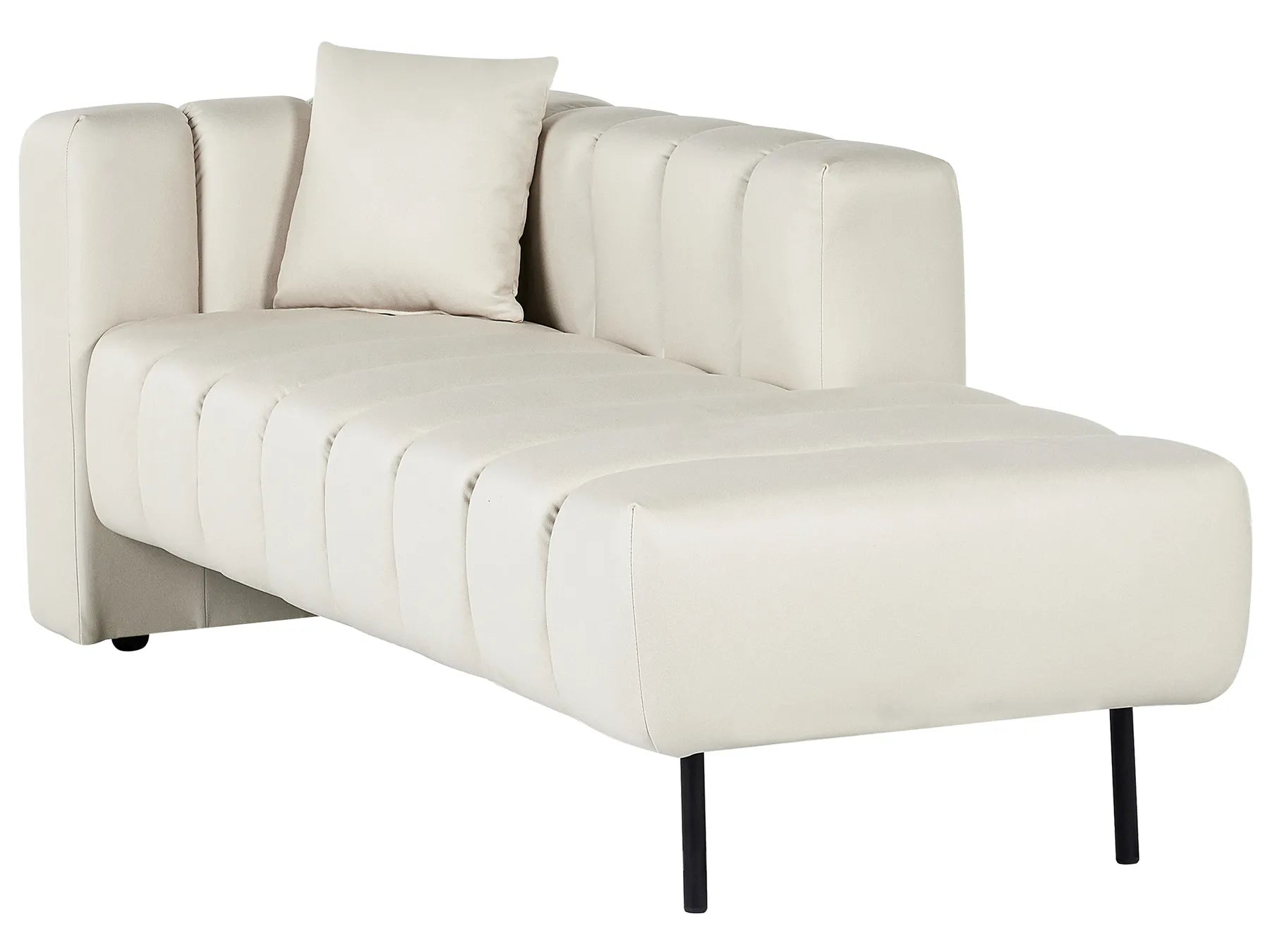 Left-Hand Chaise Lounge LANNILS Faux Leather Off-White