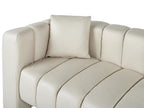 Left-Hand Chaise Lounge LANNILS Faux Leather Off-White