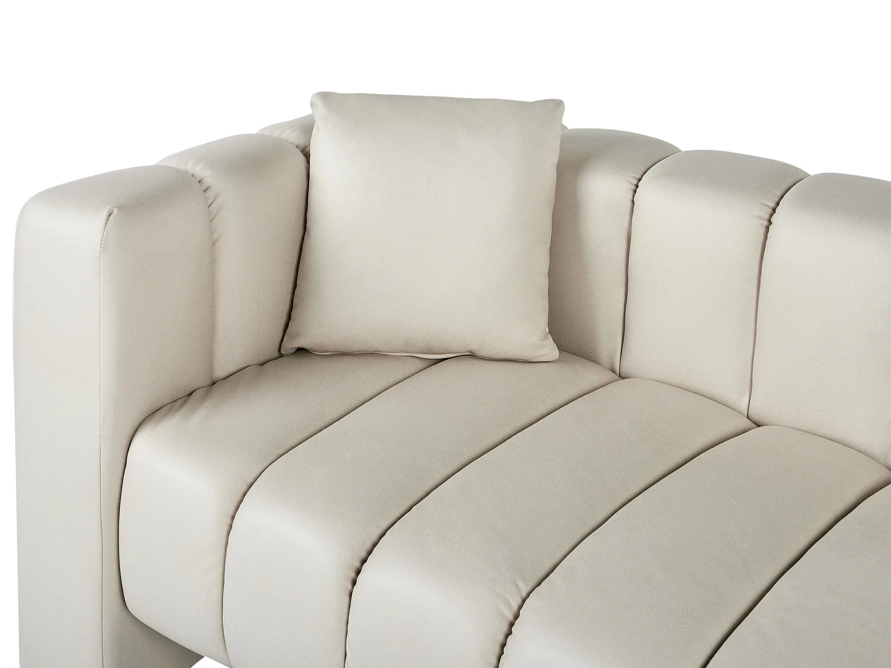 Left-Hand Chaise Lounge LANNILS Faux Leather Off-White