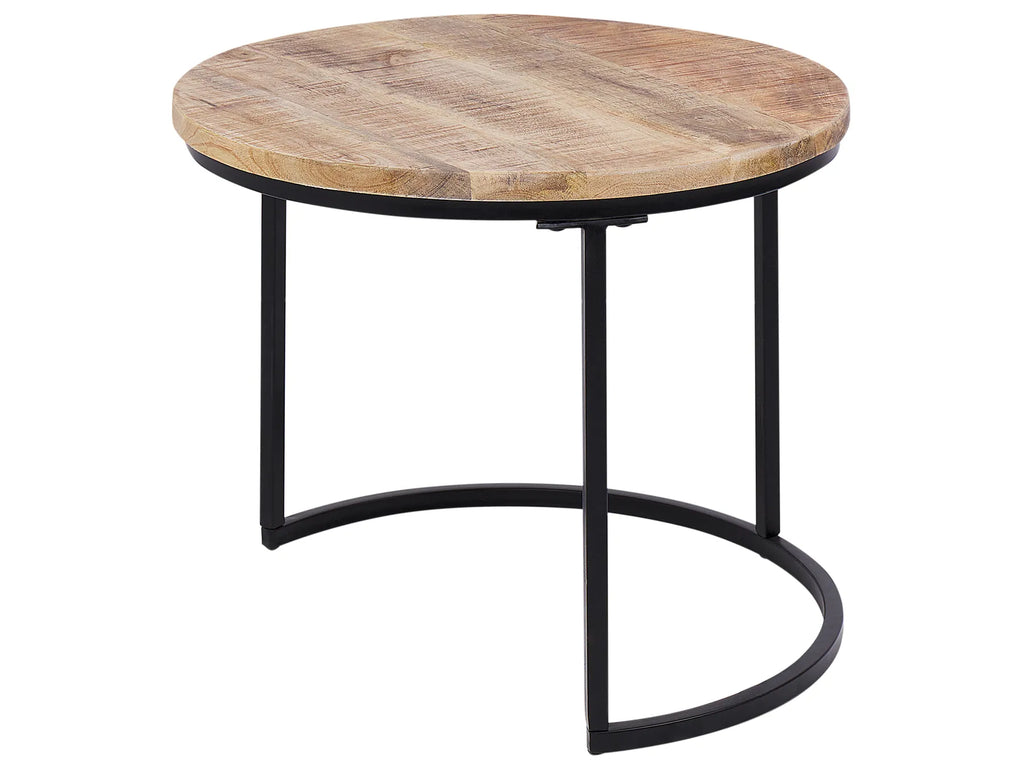 Set of 2 Coffee Tables CLATON Brown