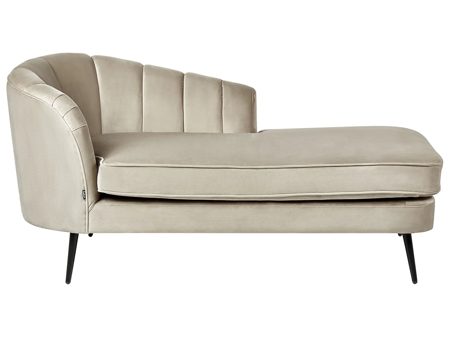 Left-Hand Chaise Lounge ALLIER Velvet Beige