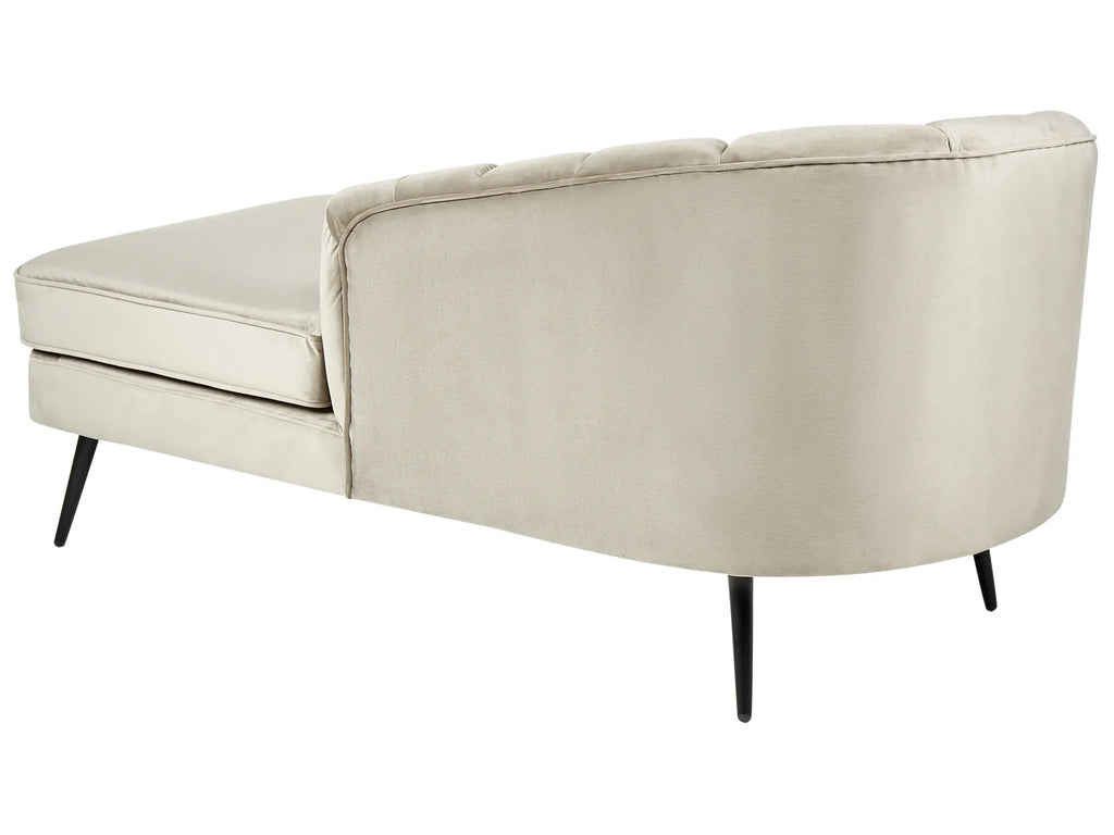 Left-Hand Chaise Lounge ALLIER Velvet Beige