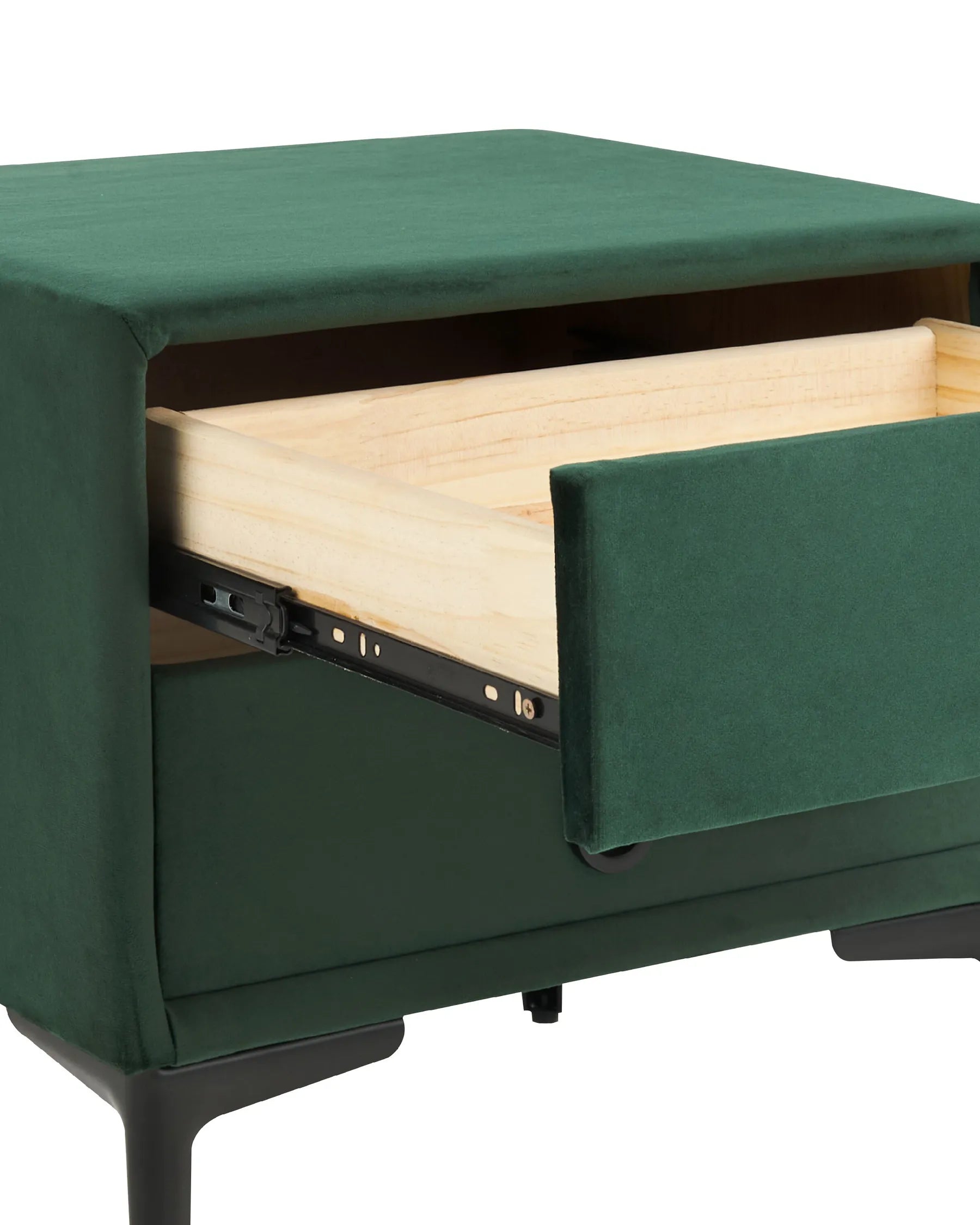 2 Drawer Bedside Table SEZANNE Velvet Dark Green