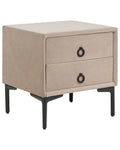 2 Drawer Bedside Table SEZANNE Velvet Taupe