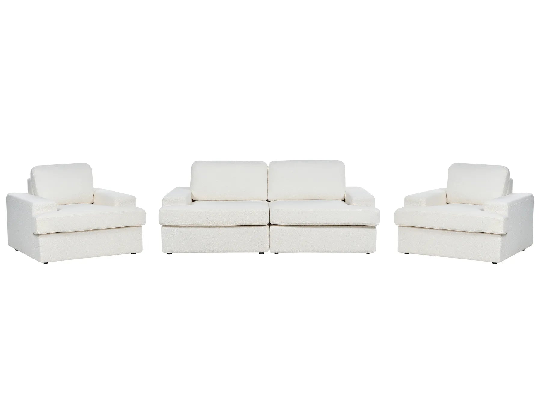 Living Room Set 5 Seater ALLA Boucle Off-White
