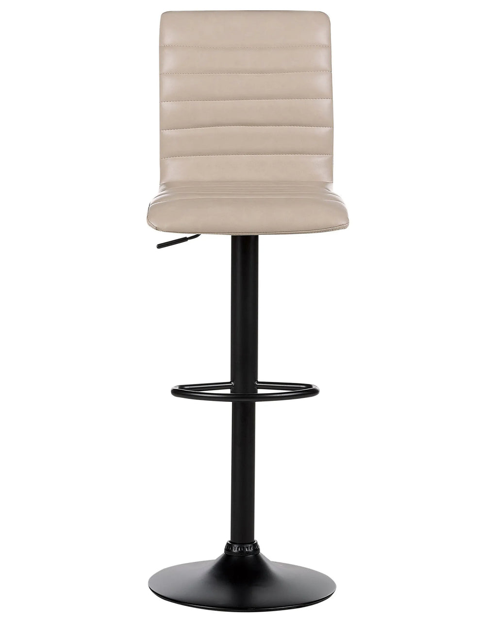 Set of 2 Bar Chairs LUCERNE Faux Leather Swivel Light Beige