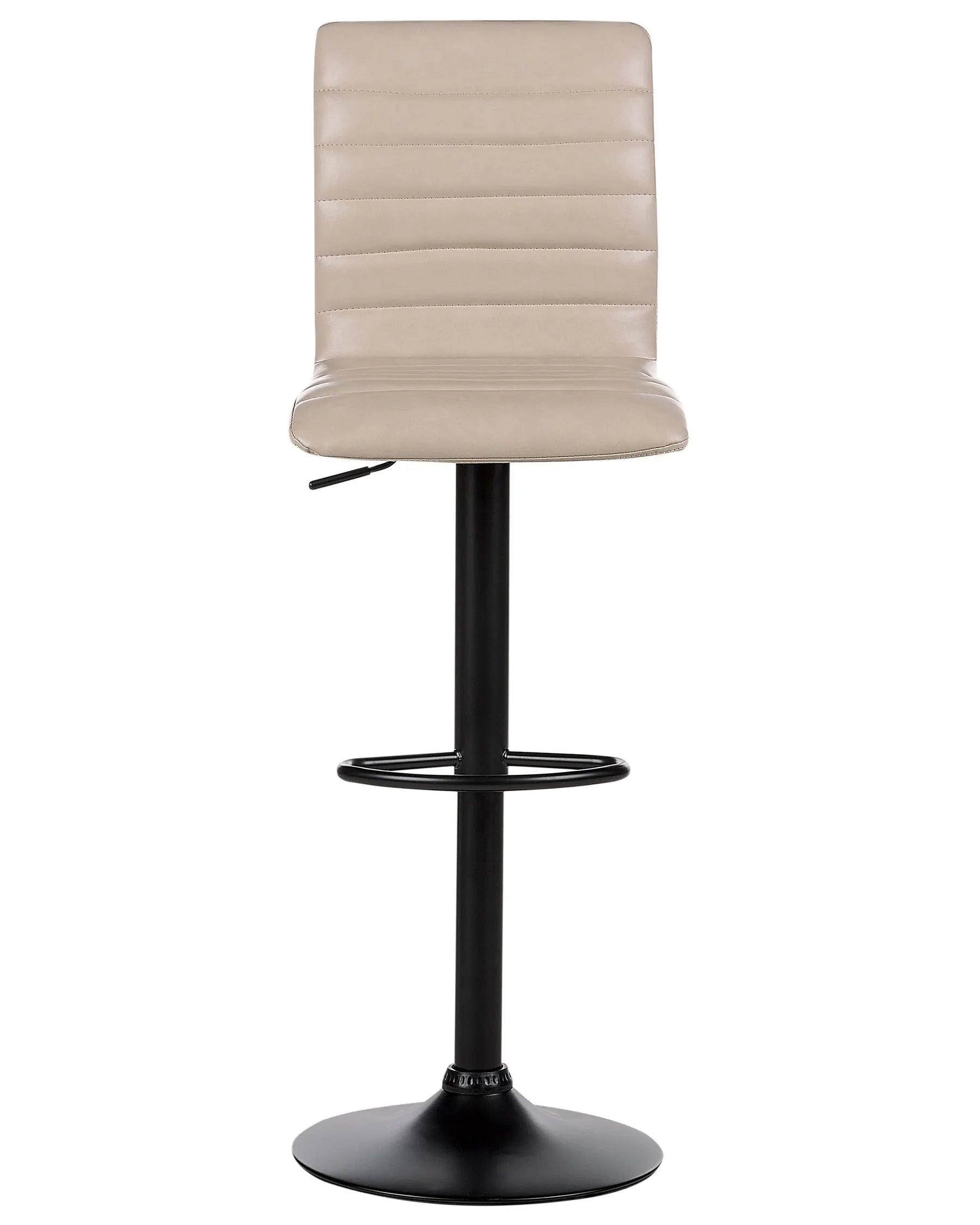Set of 2 Bar Chairs LUCERNE Faux Leather Swivel Light Beige