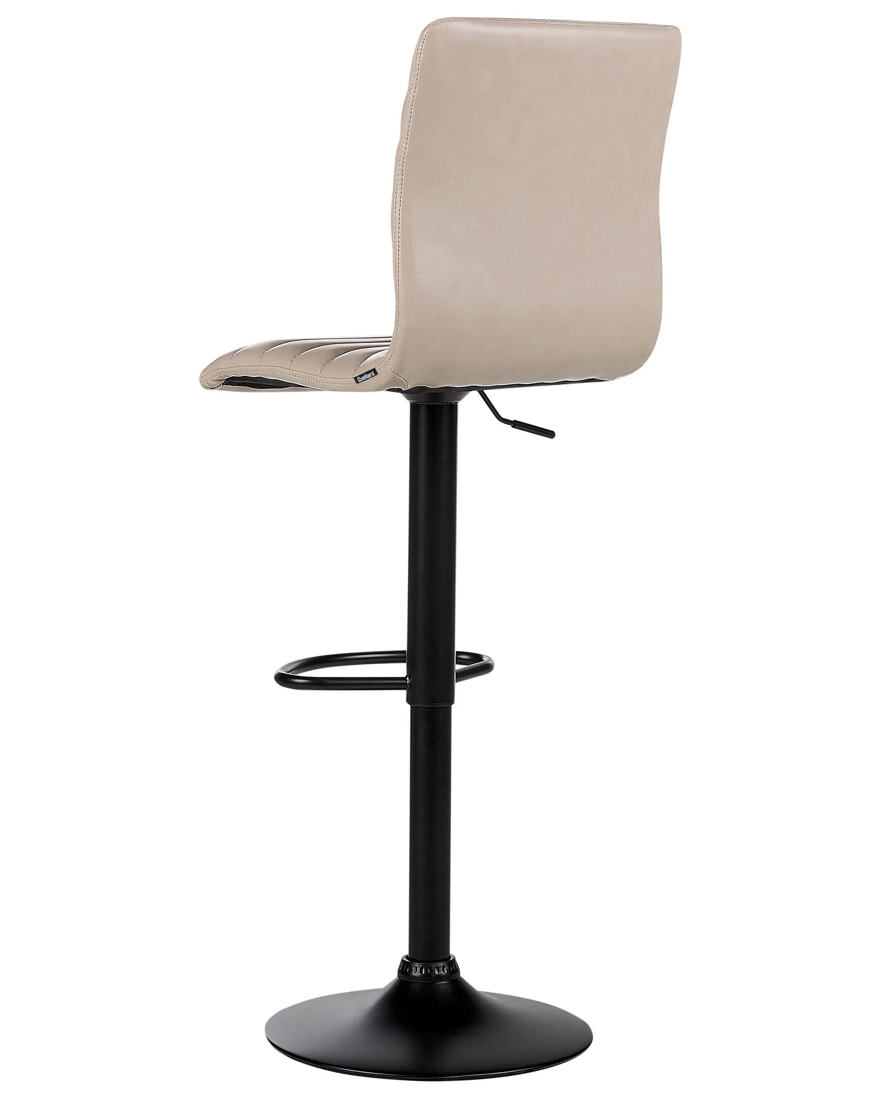 Set of 2 Bar Chairs LUCERNE Faux Leather Swivel Light Beige