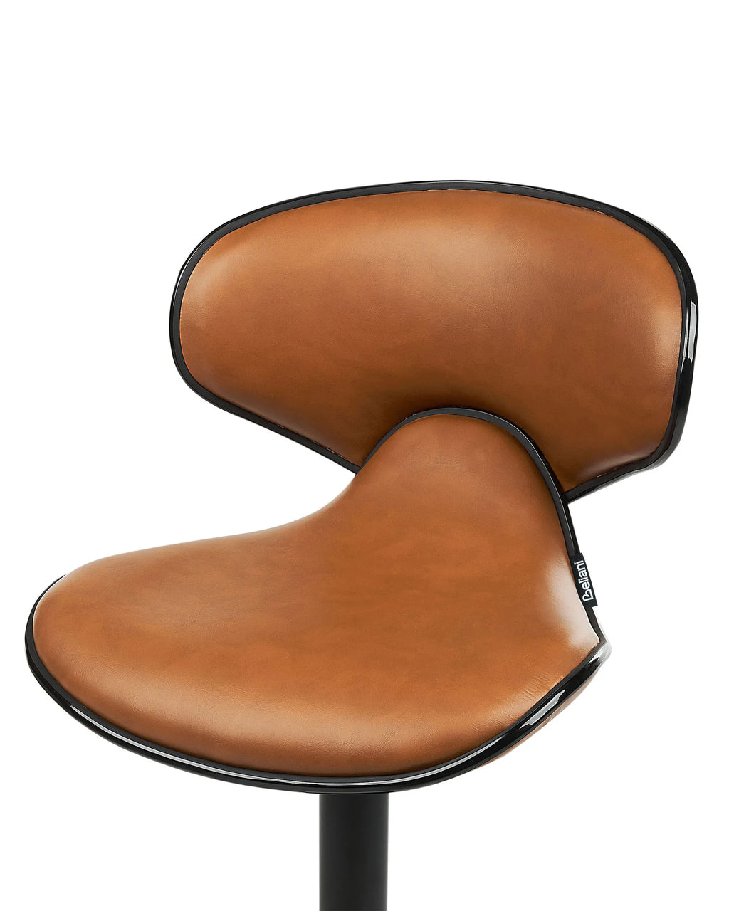 Set of 2 Bar Chairs CONWAY Faux Leather Swivel Golden Brown