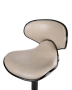 Set of 2 Bar Chairs CONWAY Faux Leather Swivel Light Beige