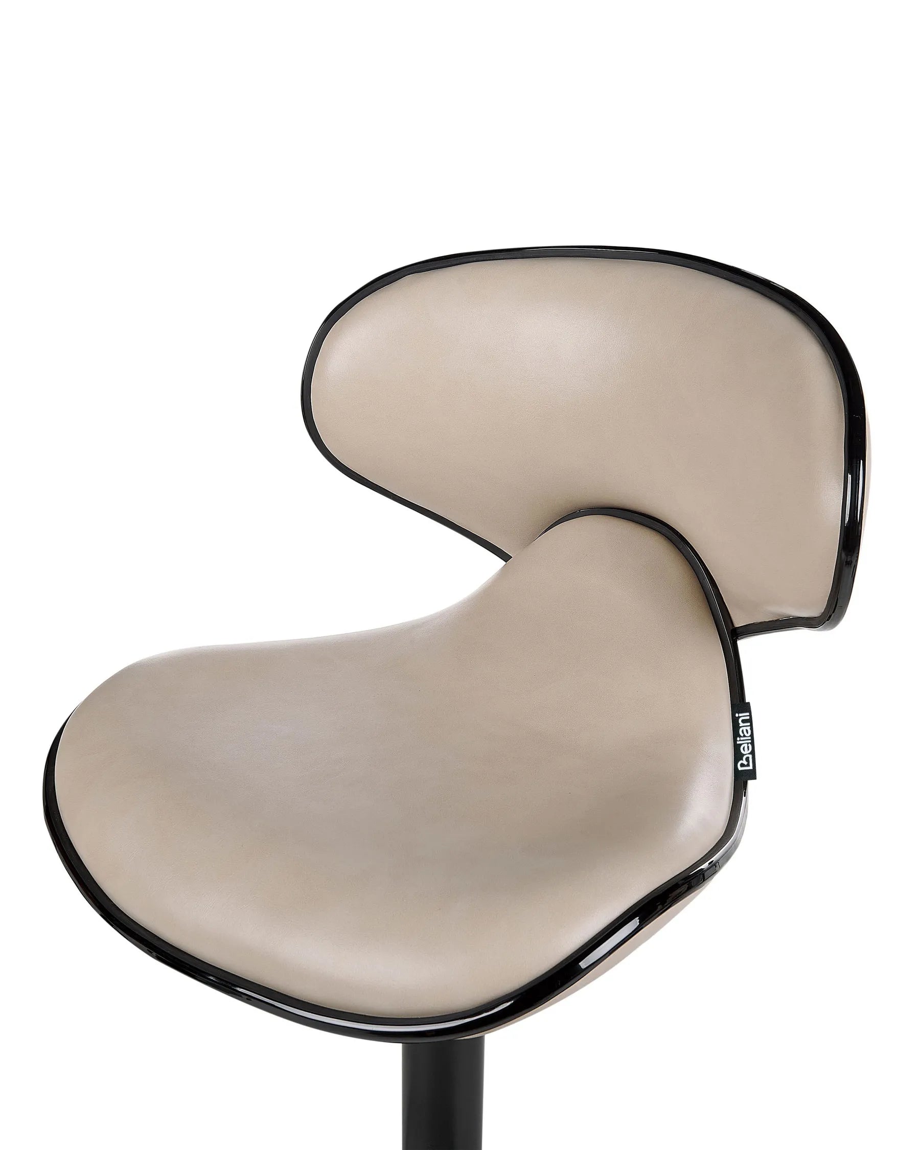 Set of 2 Bar Chairs CONWAY Faux Leather Swivel Light Beige