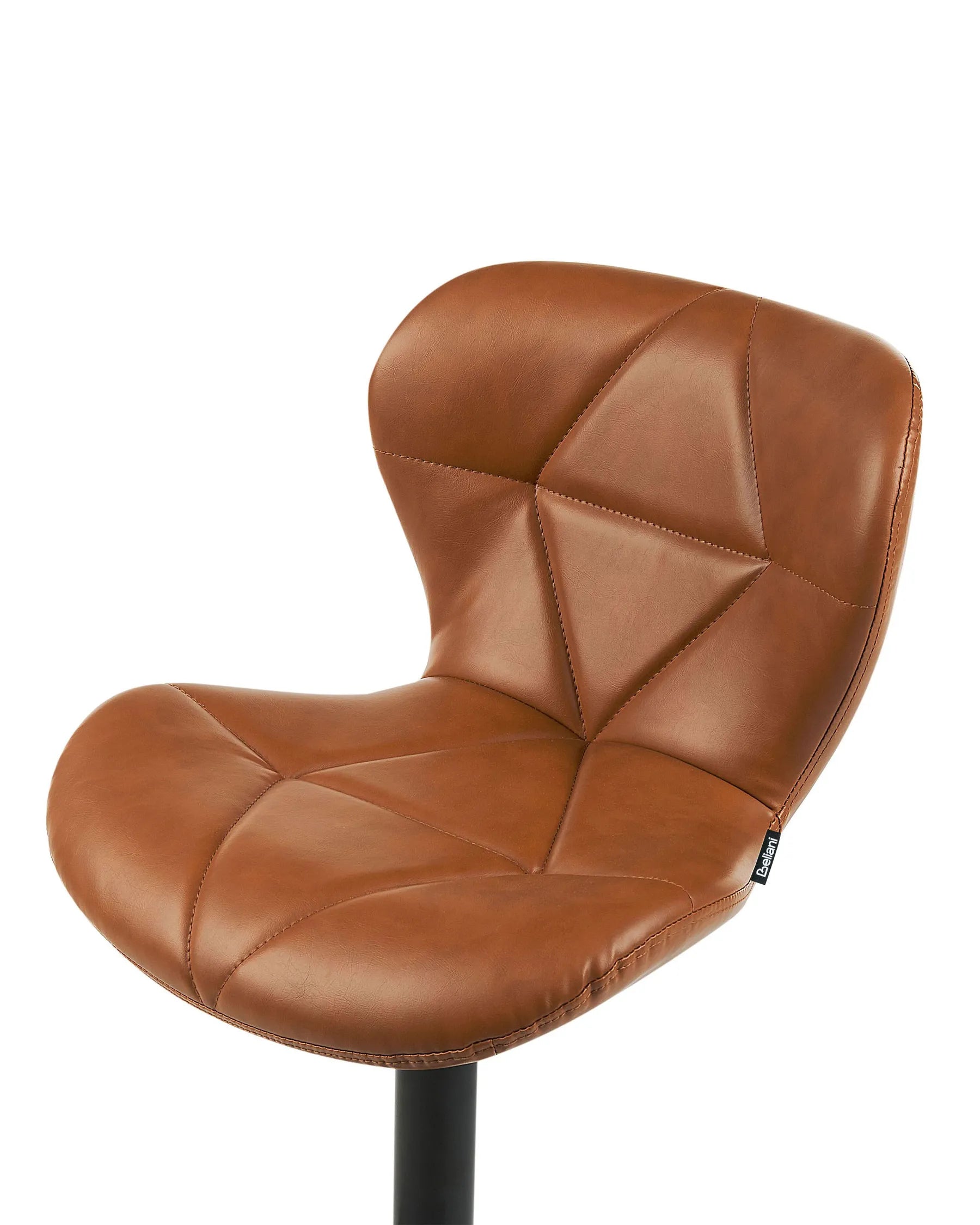 Set of 2 Bar Chairs VALETTA Faux Leather Swivel Golden Brown