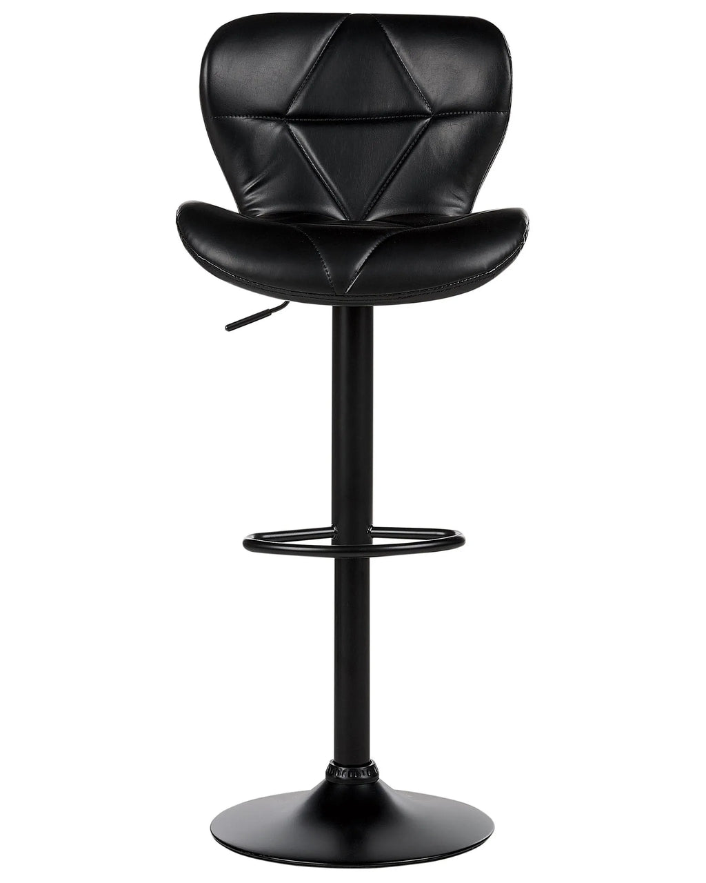 Set of 2 Bar Chairs VALETTA Faux Leather Swivel Black