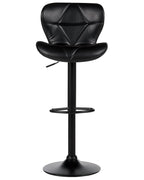 Set of 2 Bar Chairs VALETTA Faux Leather Swivel Black